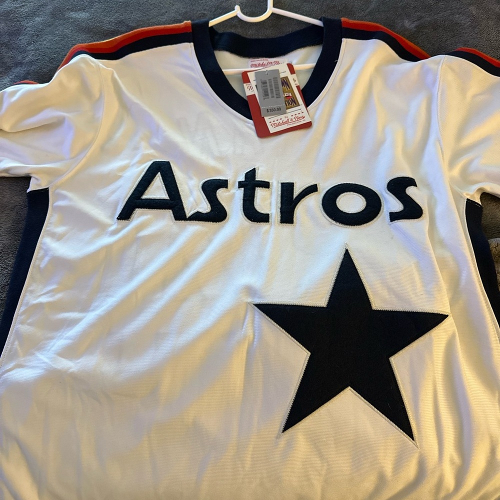 Mitchell & Ness Astros White and Black Jersey. Nolan Ryan authentic never worn.